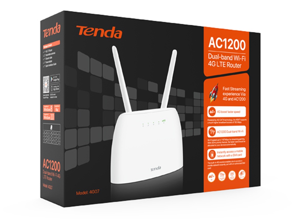 Tenda 4G07 AC1200 DualBand WiFi 4G LTE Router Modems & Routers Tenda