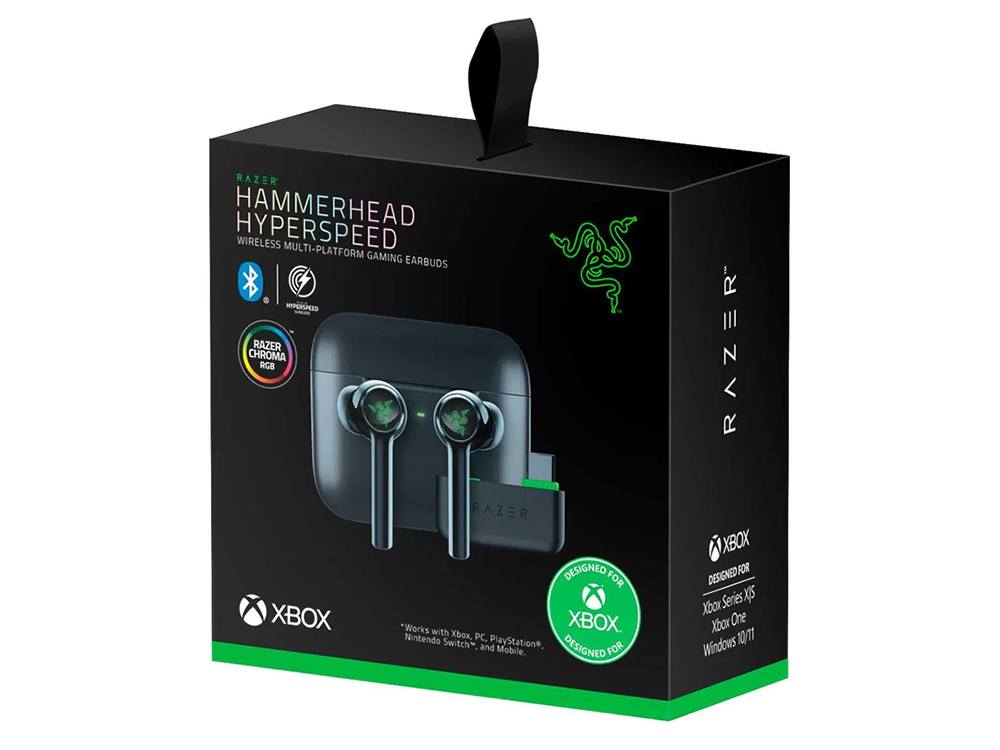 Razer Hammerhead HyperSpeed Wireless Gaming Earbuds Xbox Licensed