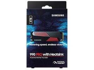 Samsung 990 PRO 4TB PCIe 4.0 M.2 NVMe SSD with Heatsink - Solid