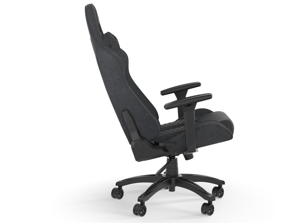 Corsair TC100 RELAXED Sedia Gaming – Rivestimento in Similpelle – Design Ispirato ai Sedili Sportivi – Cuscino Lombare – Cuscino Cervicale Rimovibile in Memory Foam – Braccioli Regolabili – Nero