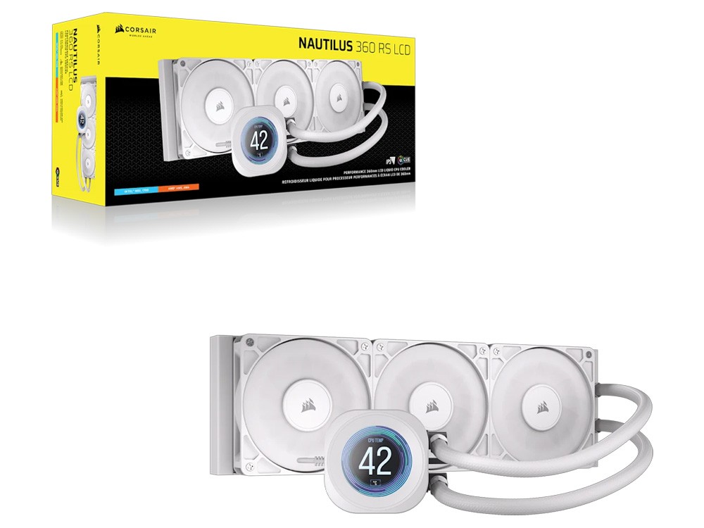 ね*い様 CORSAIR NATILUS 360 RS LCD ホワイト Corsair NAUTILUS 360 RS LCD Liquid CPU Cooler - White [CW-9061034-WW]