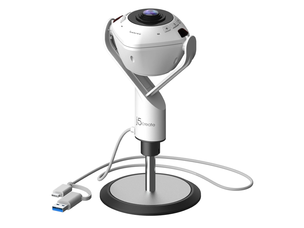 J5 Create 360° AI-Powered Webcam with Speakerphone [JVU368]
