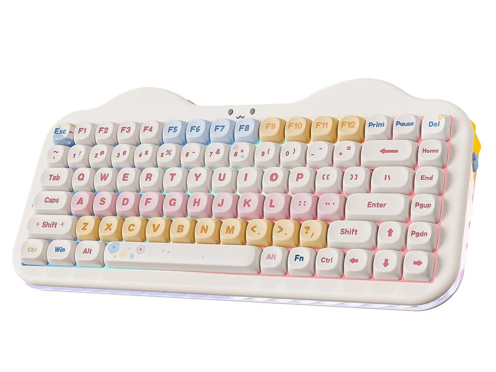 YUNZII C75 Cake Meow Hot-Swap Wireless Candy Linear Switch Mechanical Keyboard - Beige