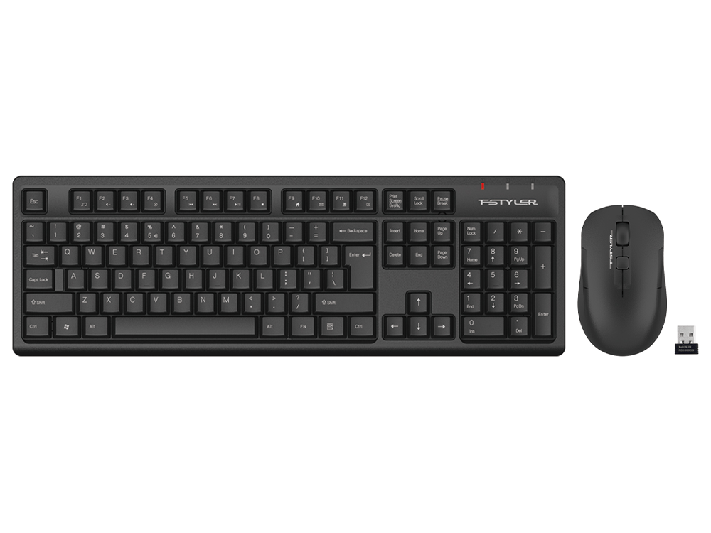 A4Tech FG1200S Waterproof Silent Keyboard and Mouse Combo - Black