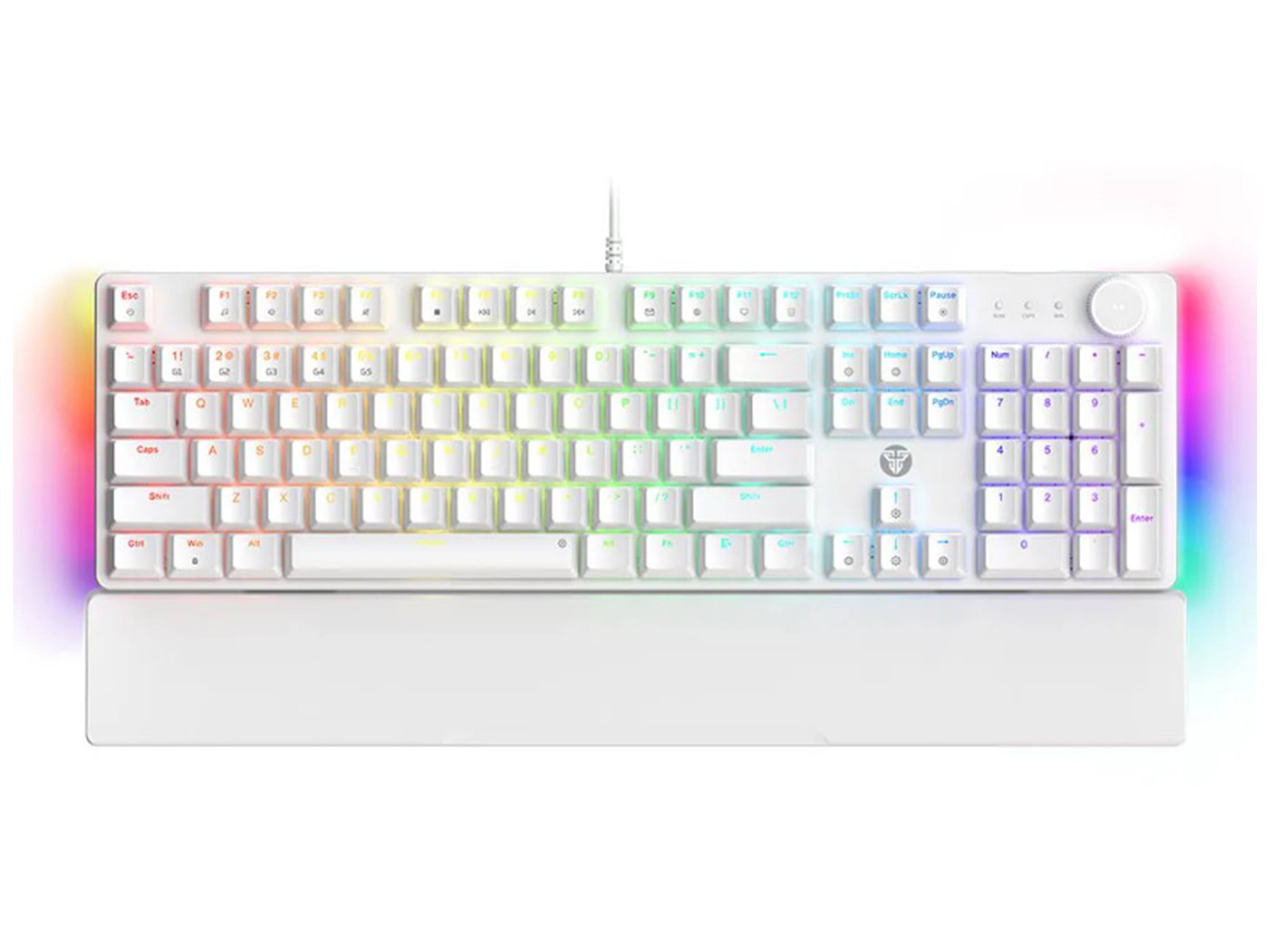 Fantech MAXPOWER II Lemon Zest Switch Mechanical Keyboard with Wrist Rest - White