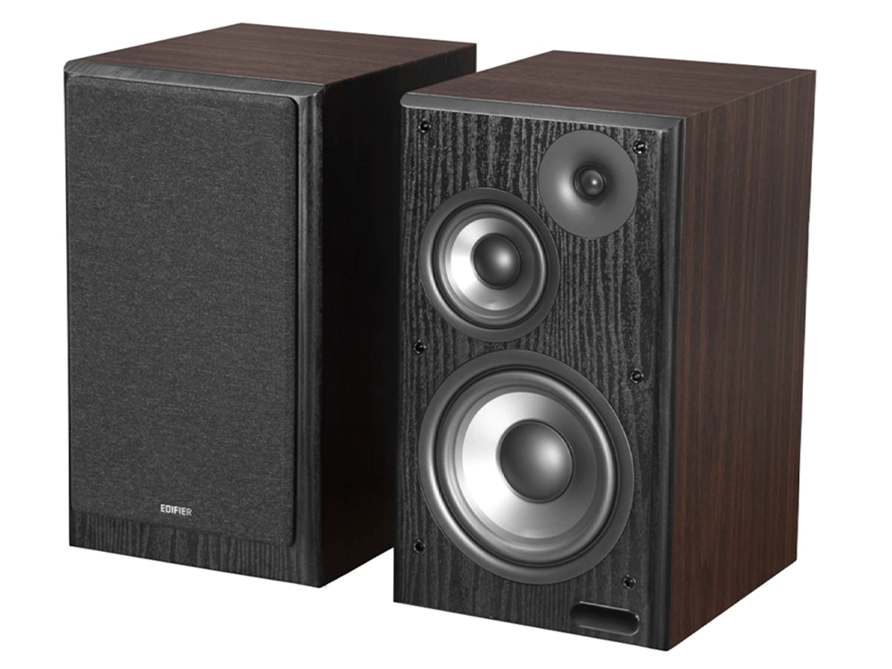 Edifier R2750DB MKII Active 2.0 3-Way 140W Quad-Amped Bluetooth Bookshelf Speaker Set - Walnut