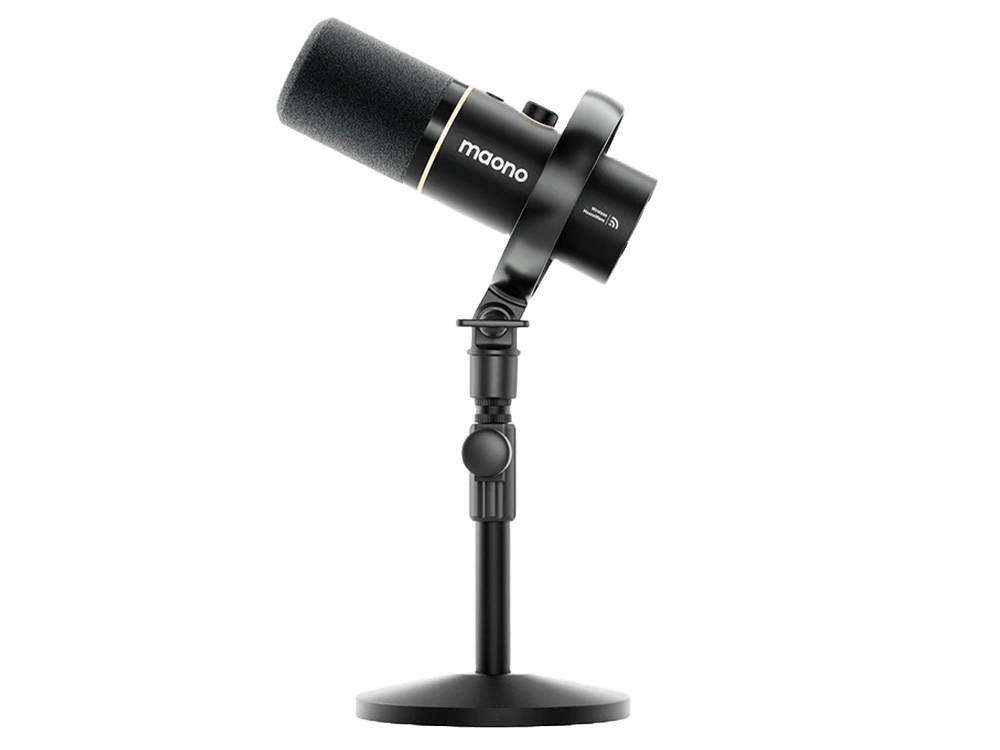 MAONO PD200W Hybrid Podcasting Wireless Microphone Desktop Stand