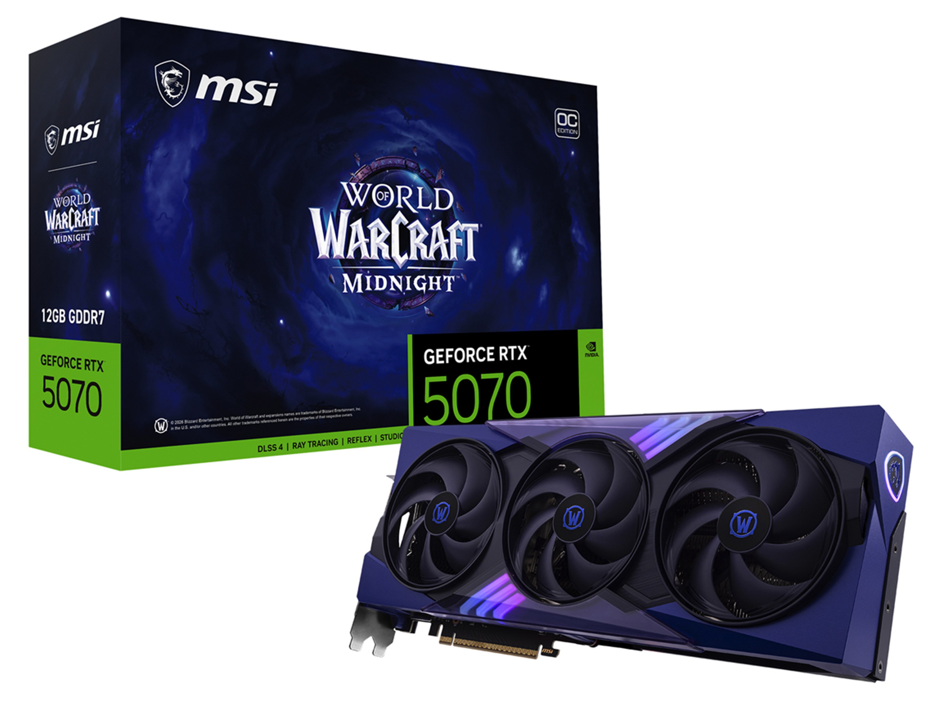 MSI GeForce RTX 5070 12G World of Warcraft Midnight Void Edition OC Graphics Card