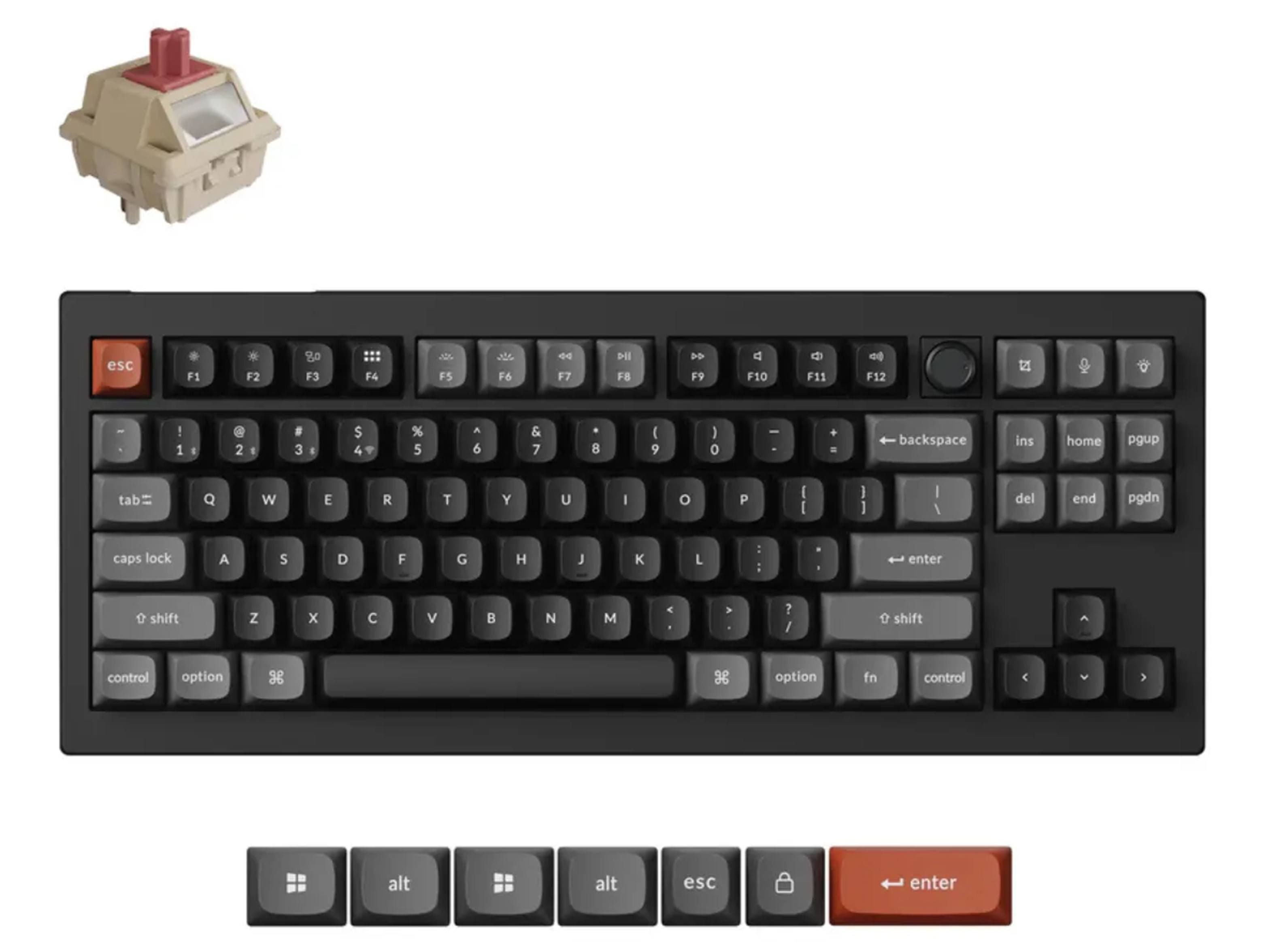Keychron V3 Ultra 8K Wireless Custom Silk POM Switch Mechanical Keyboard - Black