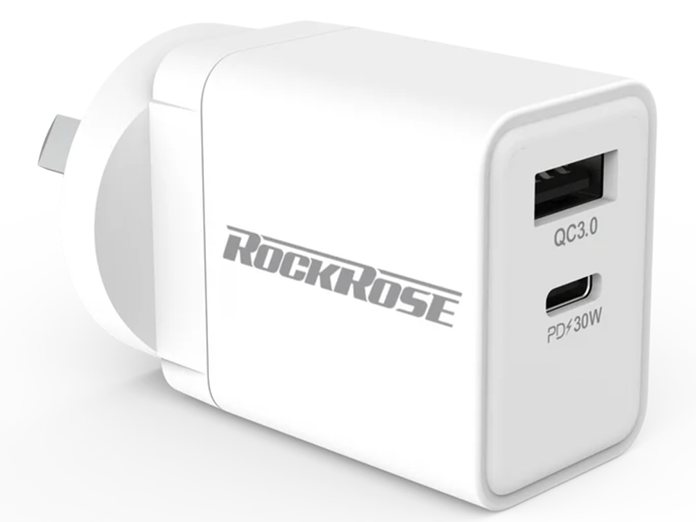 Rockrose Casa AC Note 30W PD & QC 3.0 Dual Port Power Adapter