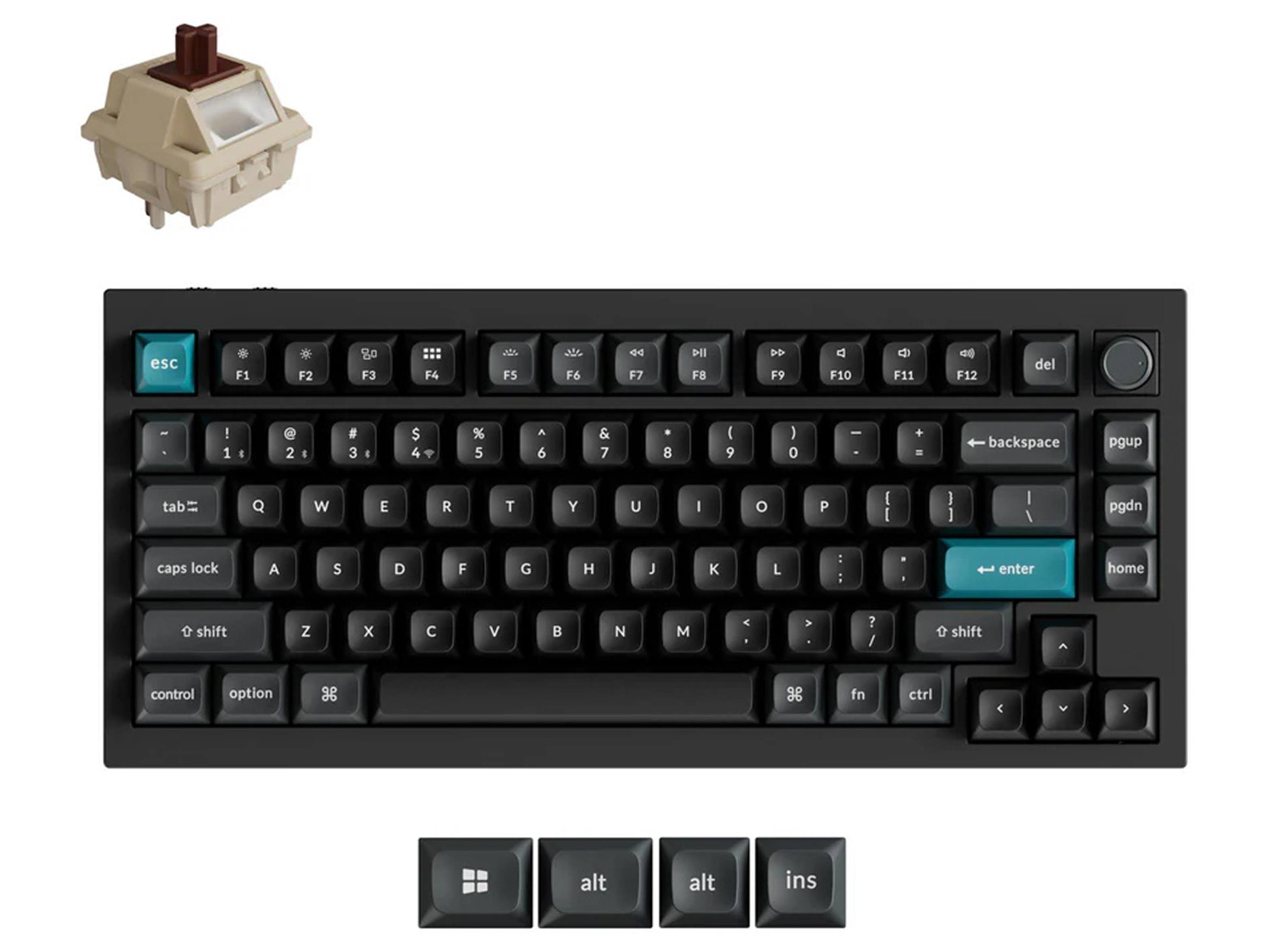 Keychron Q1 Ultra 8K Wireless Silk POM Brown Switch Mechanical Keyboard - Black