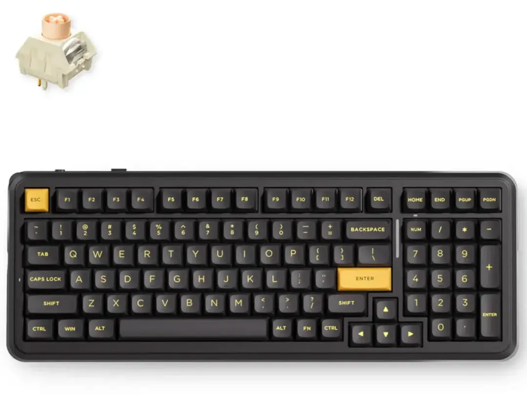 MCHOSE K99 V3 8K Hot-Swap RGB Wireless Icy Creamsicle Switch Mechanical Keyboard - Black Gold