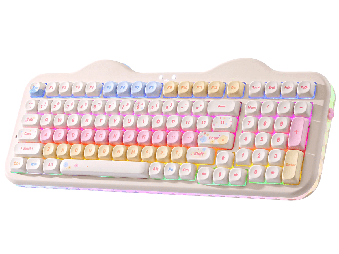 YUNZII C98 Cake Meow 96% Wireless Candy Linear Switch Mechanical Keyboard - Beige