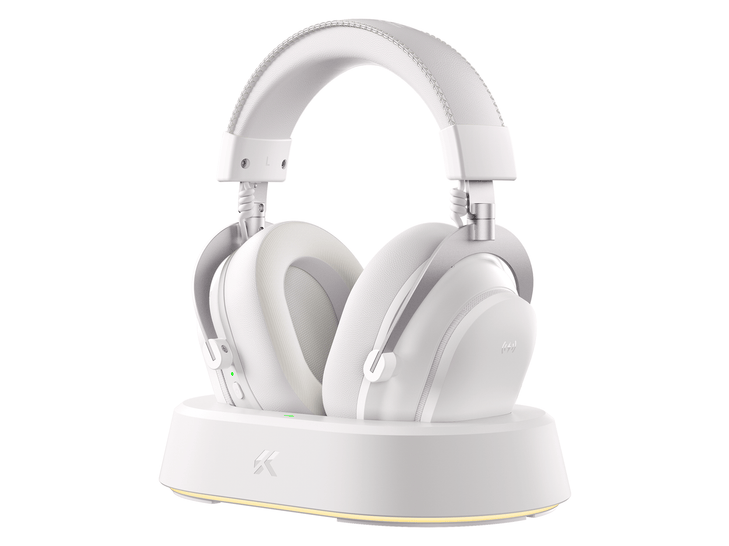 MCHOSE V9 Turbo+ Icy White 60mm 7.1 Surround Wireless Gaming Headset with Magnetic Dock
