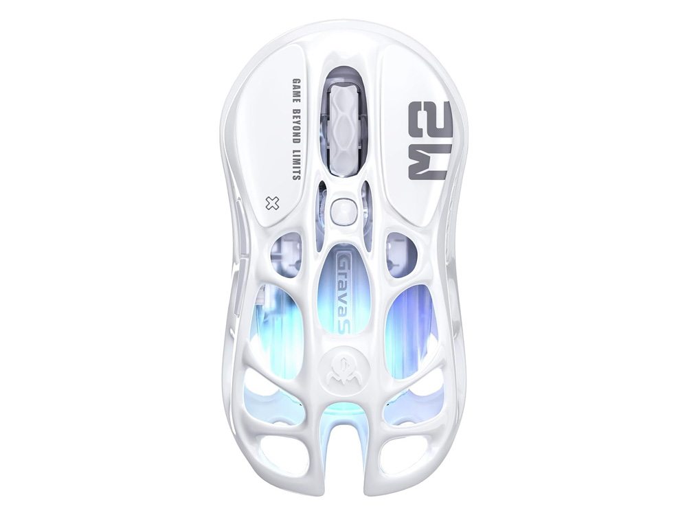 GravaStar Mercury M2 26K DPI PAW3395 79g Tri-Mode Wireless Gaming Mouse - Opaline White