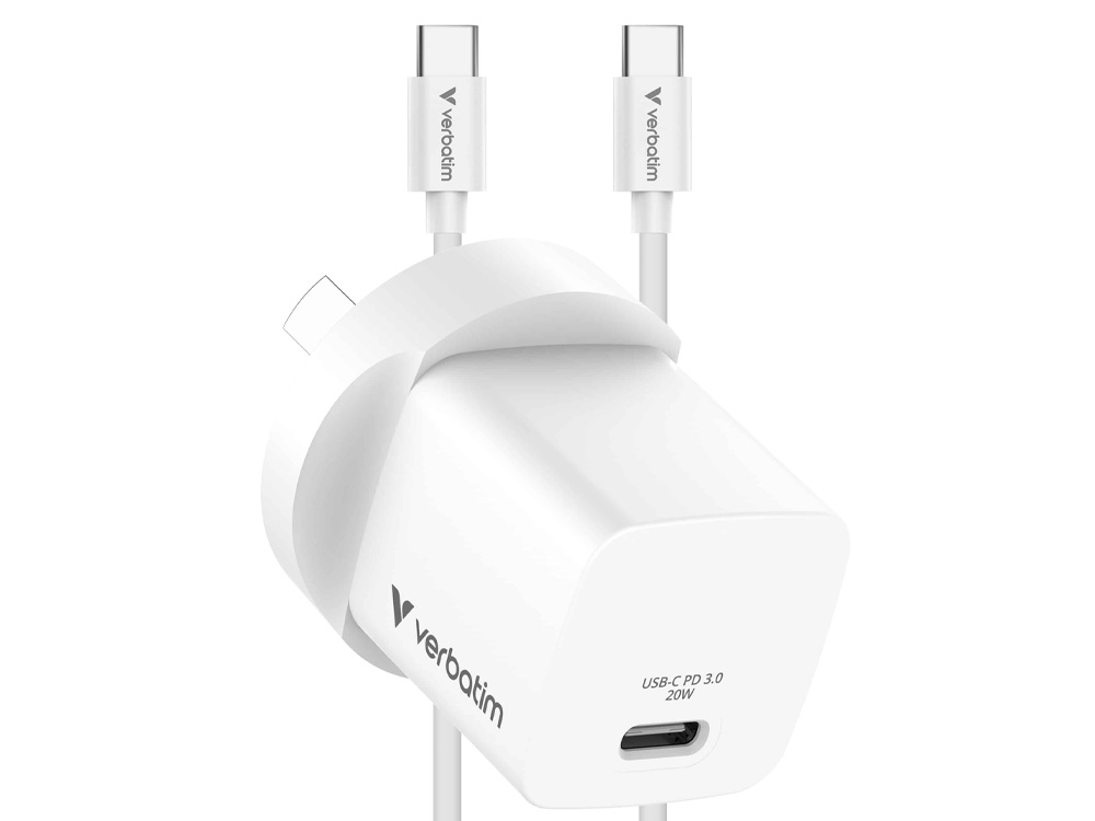 Verbatim 20W Mini GaN Charger with USB-C Cable