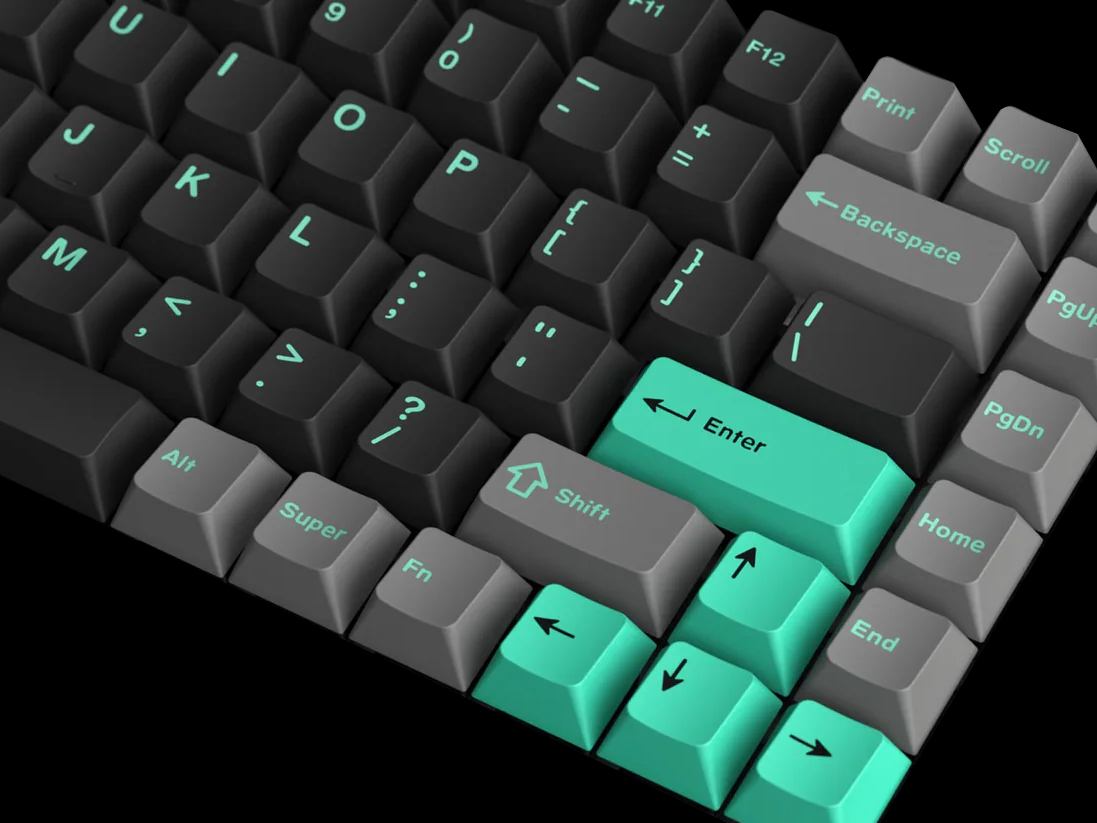 Keychron Cherry Profile Double Shot PBT Full Set Keycaps - Hacker Mint