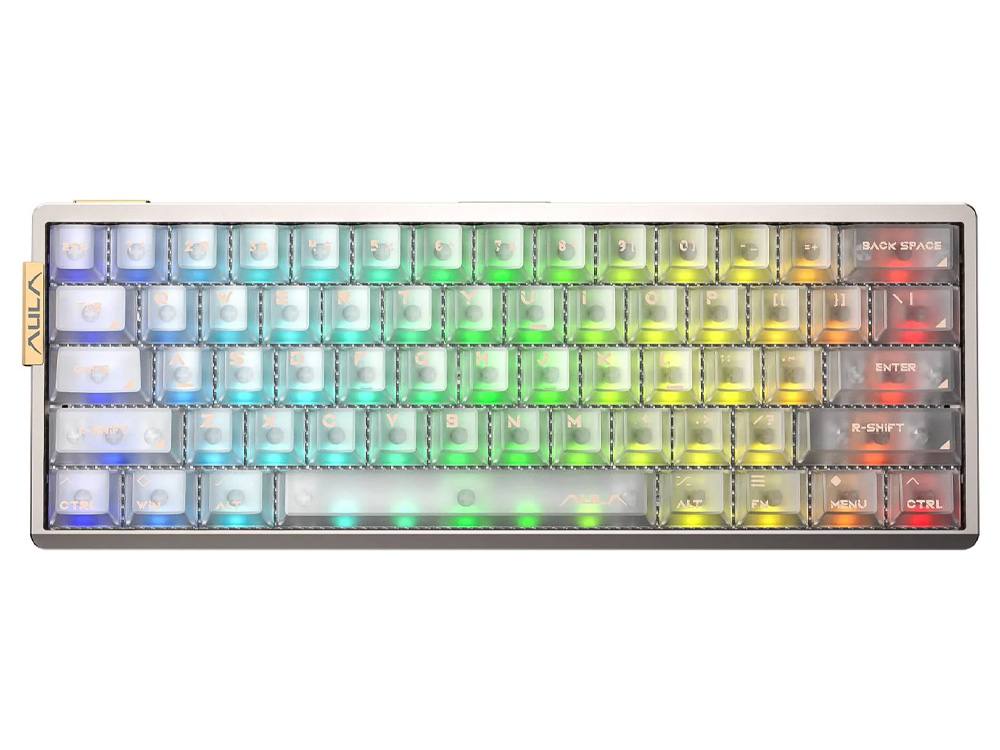 AULA AG60 60% CNC Aluminum 8K Polling Hall Effect Wired Magnetic Switch Gaming Keyboard - White