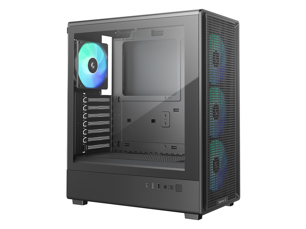 DeepCool CC550 4F Tempered Glass Mid Tower ATX Case with 4 Pre-Installed ARGB Fans