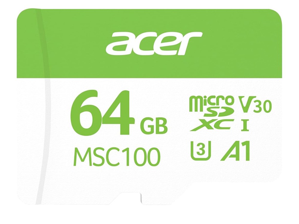 Acer MSC100 64GB microSDXC UHS-I U3 V30 A1 Memory Card