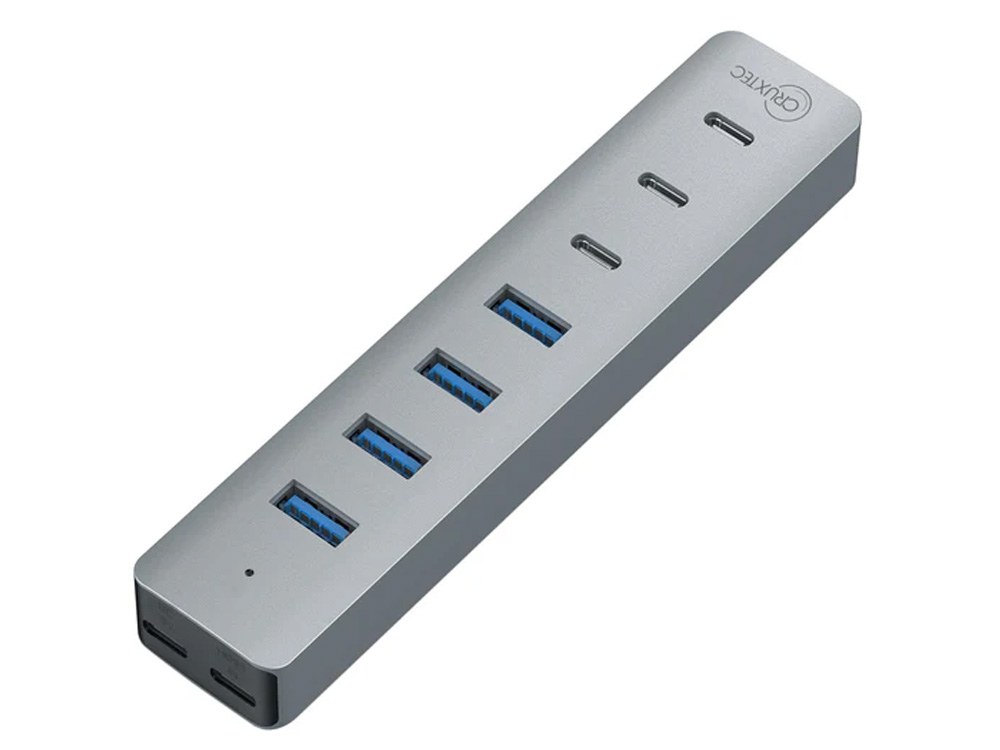 Cruxtec AU3-4U3C-SG USB 3.1 Gen 1 7-Port Hub 5Gbps (Space Grey)