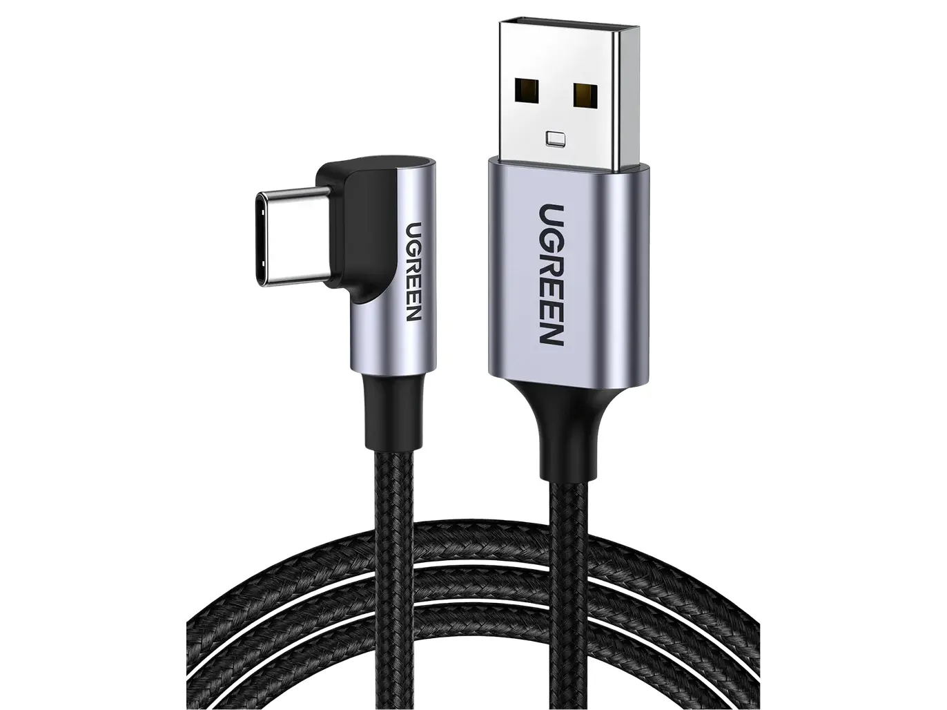 UGREEN US284 90-Degree Right Angle USB-A to USB-C 3m Braided Cable