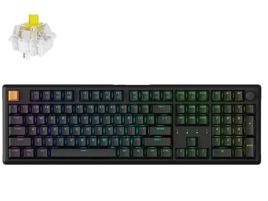 Keychron J5 QMK Wireless Shine Banana Switch Mechanical Keyboard - Black