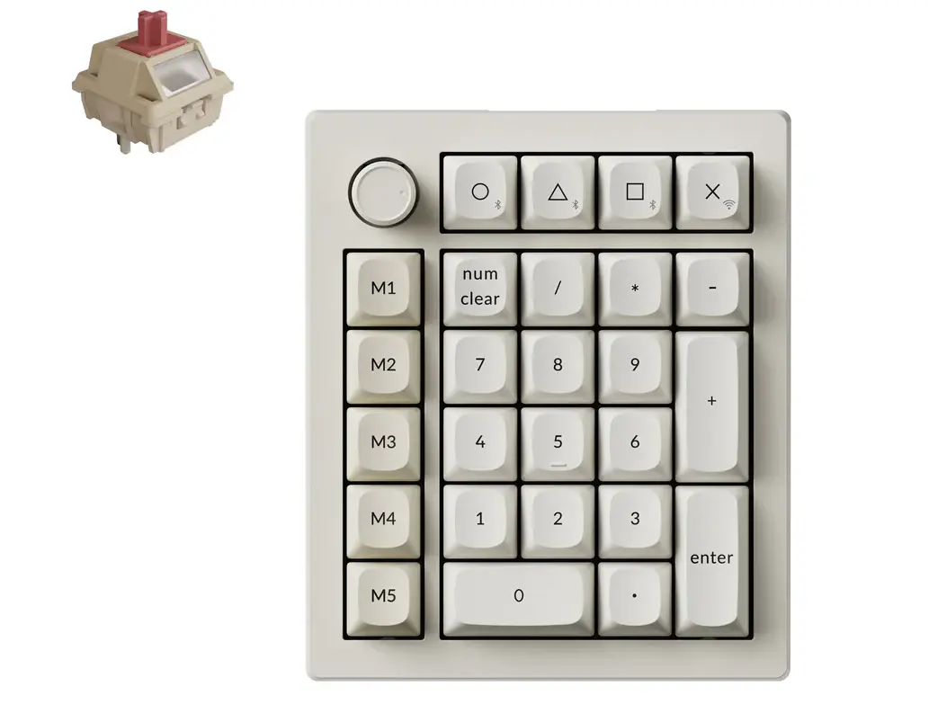 Keychron V0 Ultra 8K Wireless Silk POM Red Switch Hot-Swap RGB Custom Number Pad - Retro