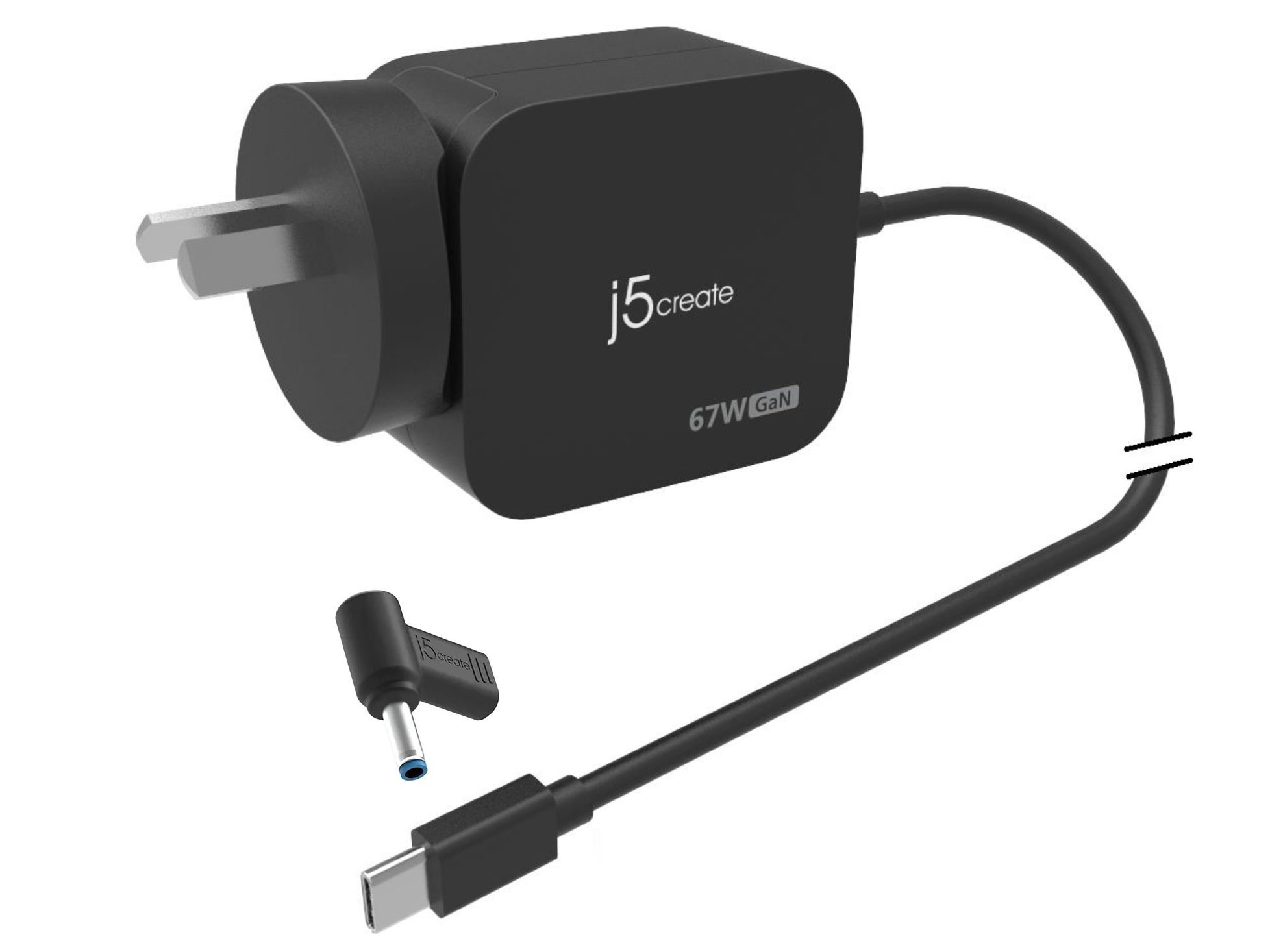 j5create 67W GaN PD USB-C Mini Charger with HP 4.5 mm DC Converter