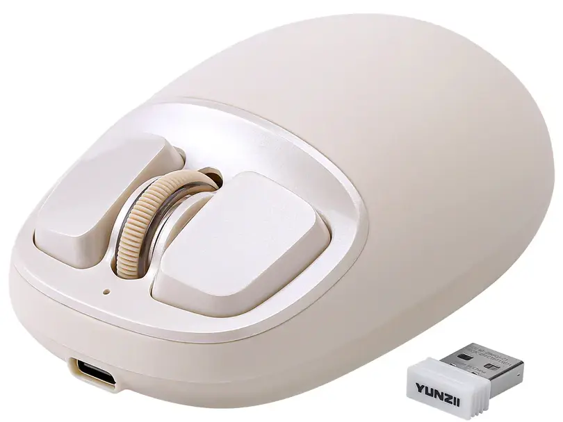 YUNZII C1 Silicone Tri-Mode Wireless Custom Mouse - Beige